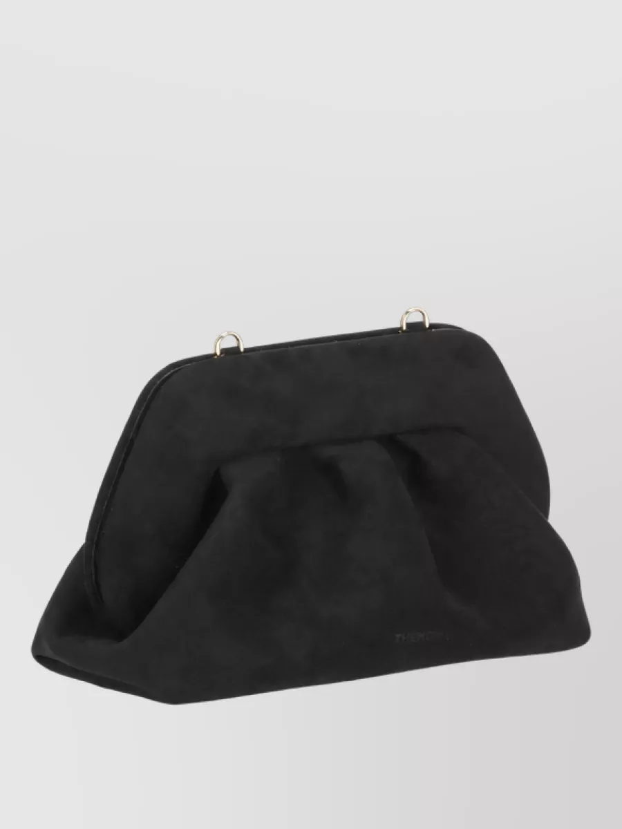 Themoiré Bios Recycled Suede Ruched Clutch Bag