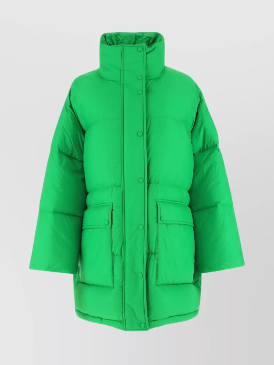 Shop Stand Studio Oversize Edna Down Jacket With Puffer Design In Green