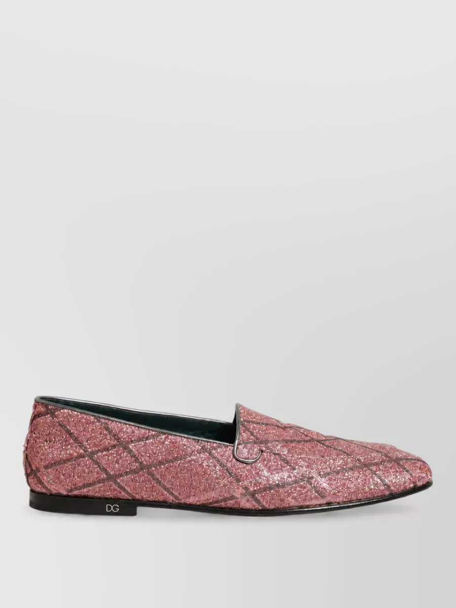 Dolce&Gabbana Leather Check Slippers