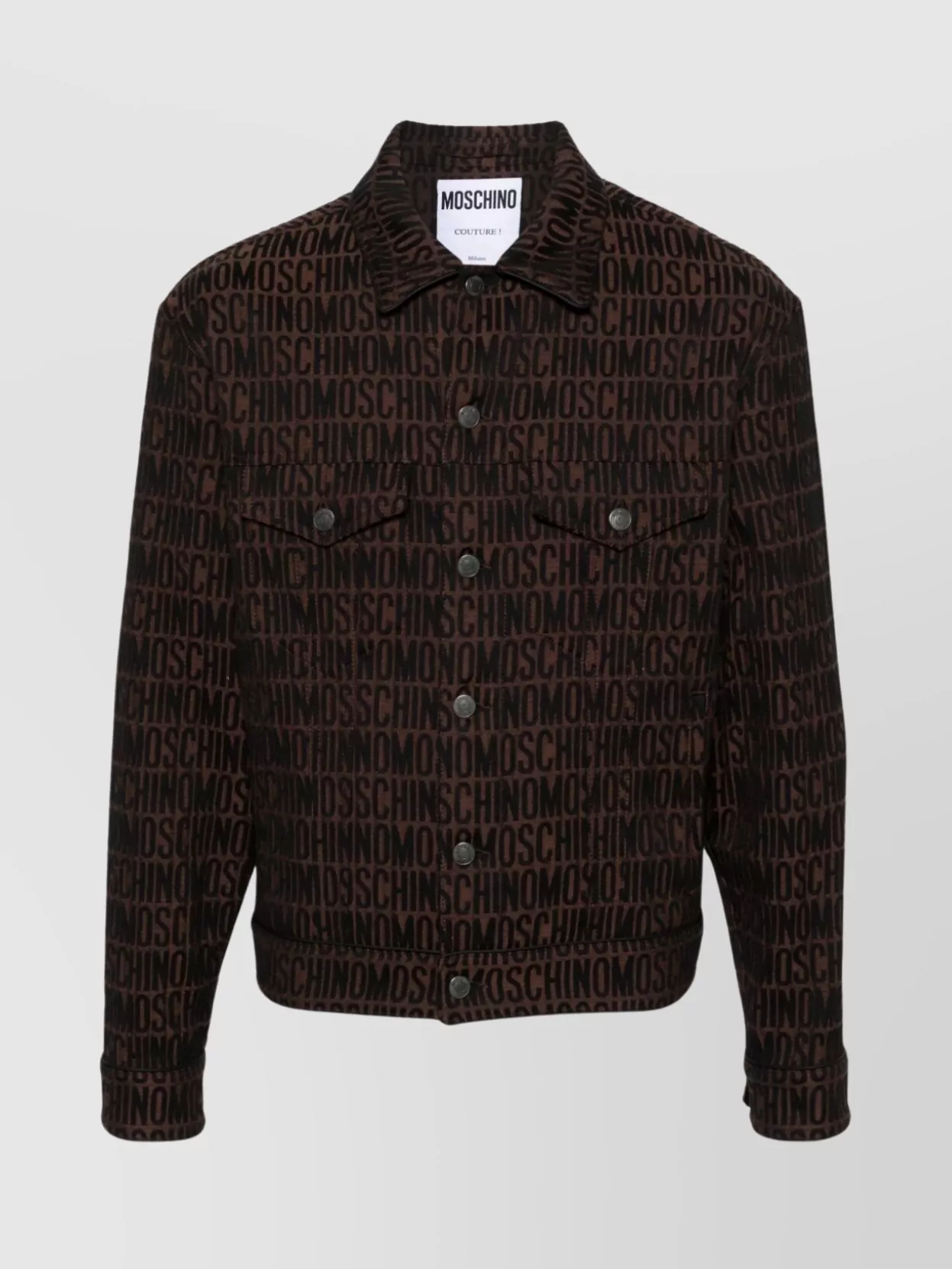 Moschino All-over Logo-jacquard Jacket In Black