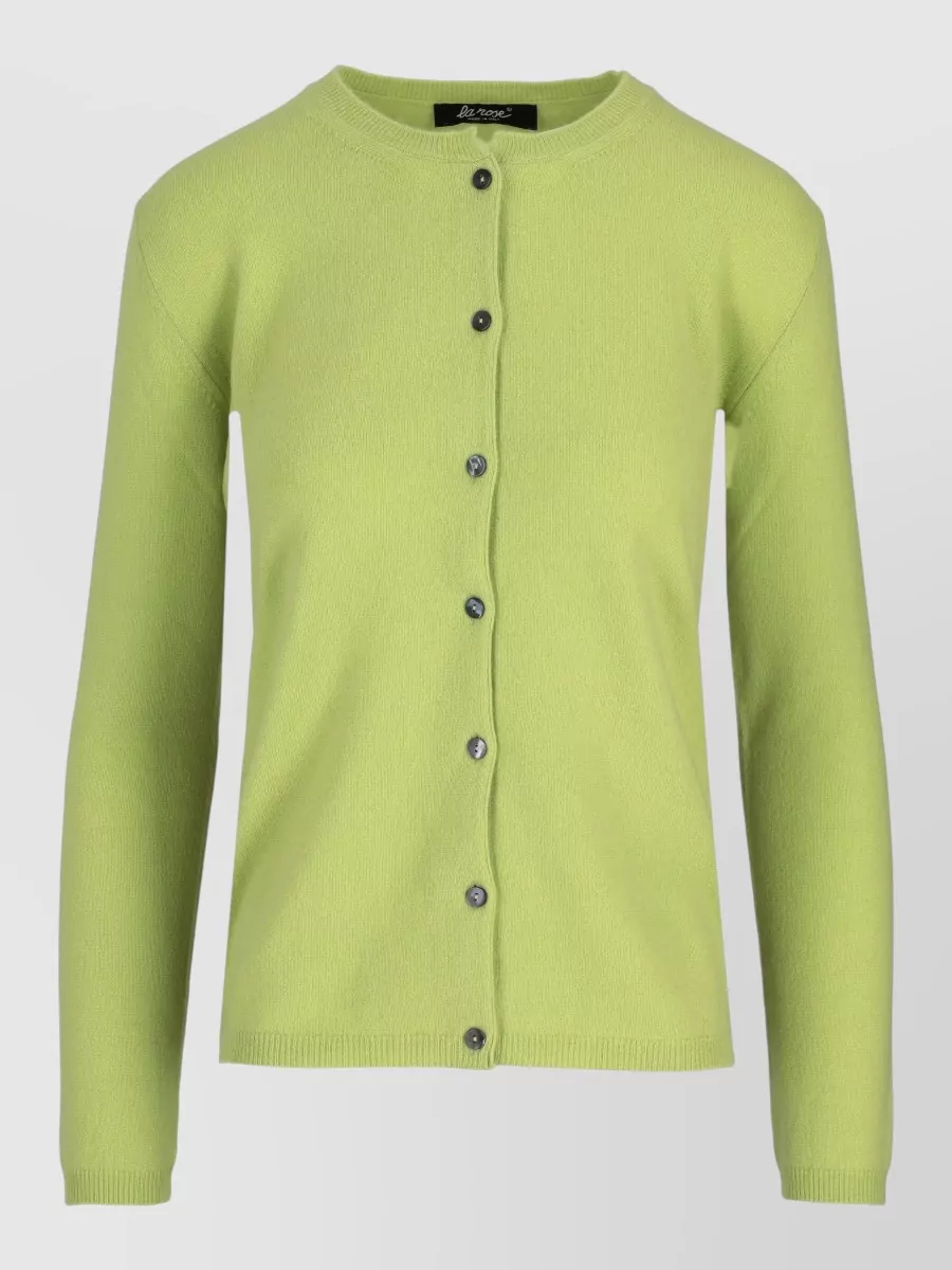 La Rose cashmere round neck cardigan