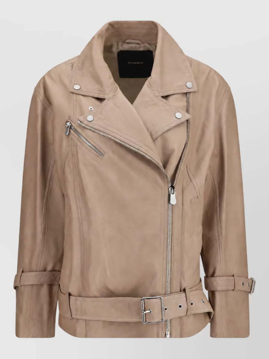 Pinko leather biker jacket