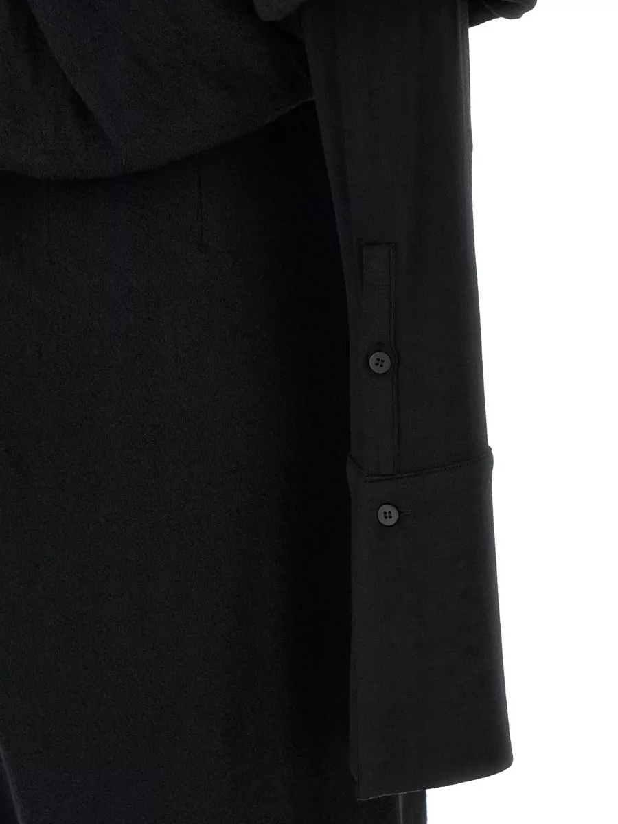 Darkpark Wool Draped Cutout Maxi Dress