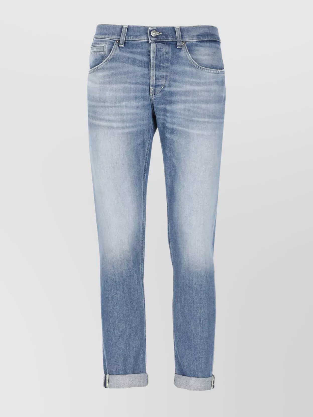 Dondup Straight Skinny Fit Rolled Cuffs Trousers