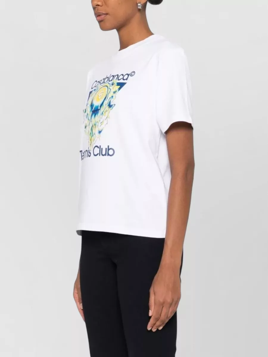 Casablanca Tennis Club Icon Graphic Crew Neck T-Shirt