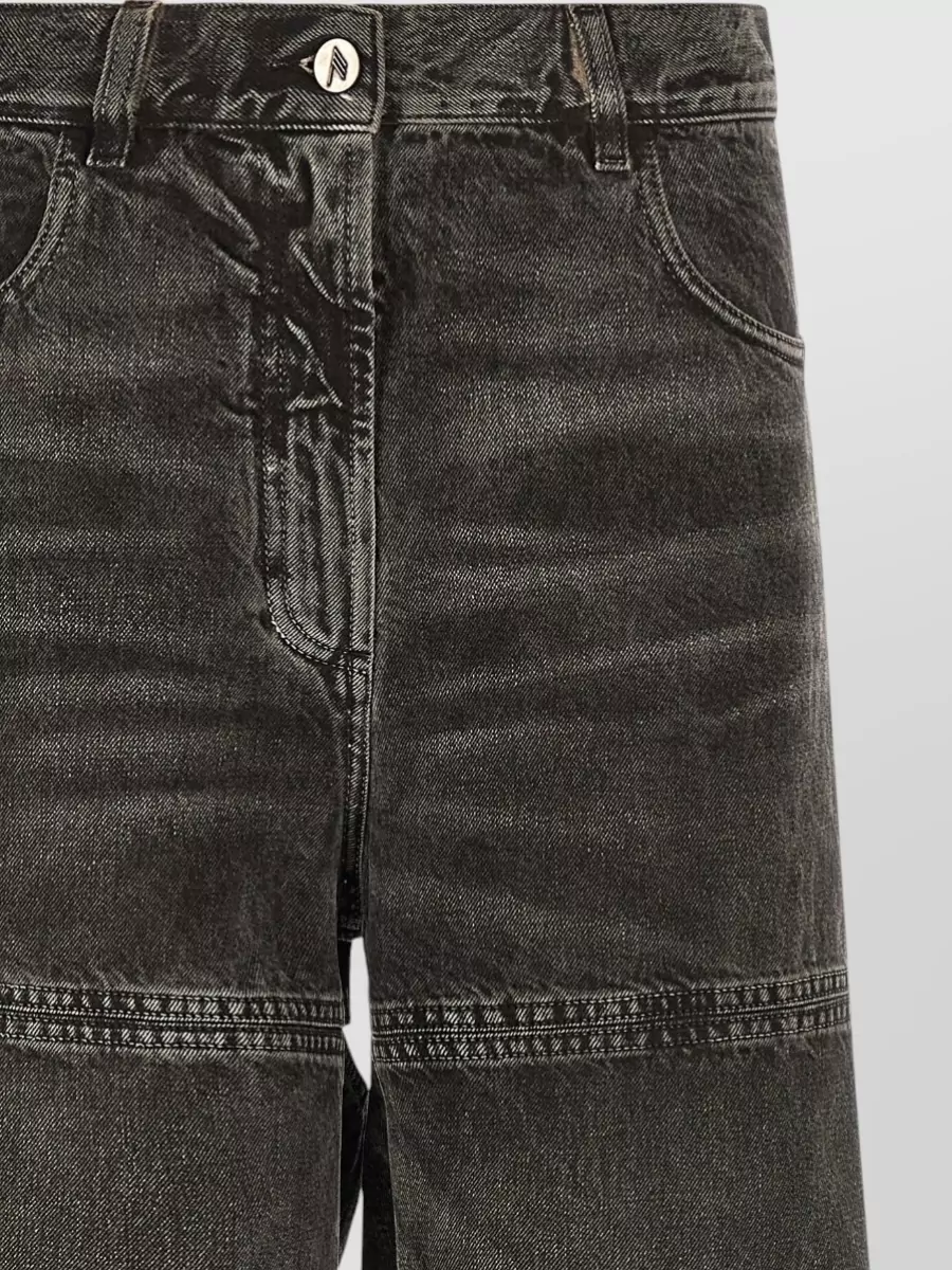 The Attico Cut Out Jeans Wide Leg Design