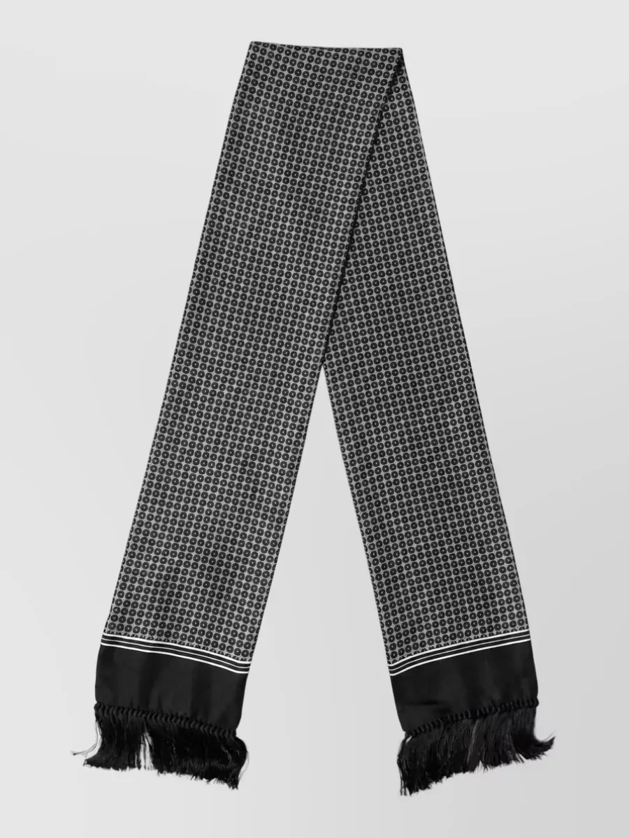 Dolce&Gabbana silk geometric fringed scarf