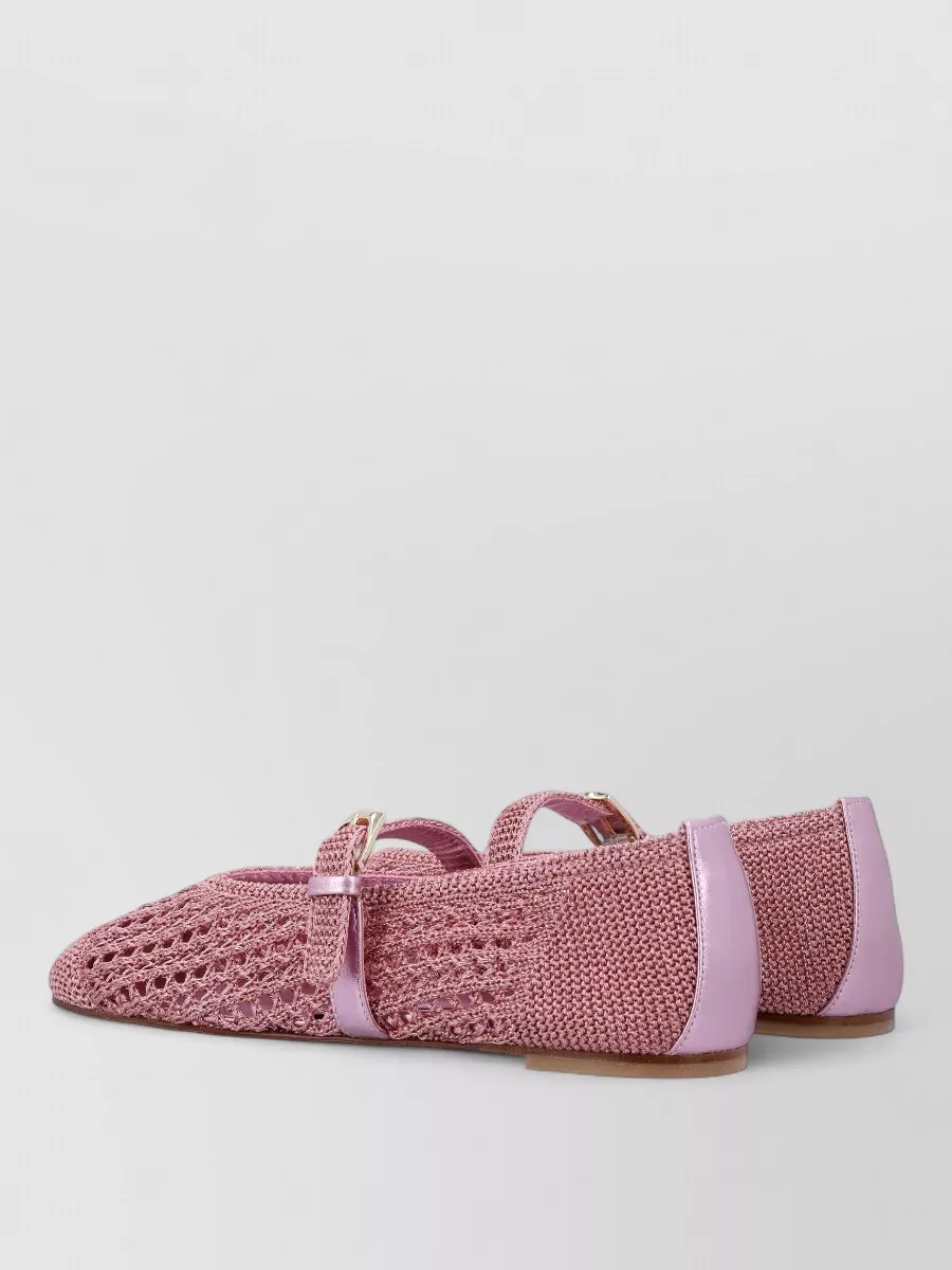 Stuart Weitzman Crochet Mary Jane Ballerina Shoes