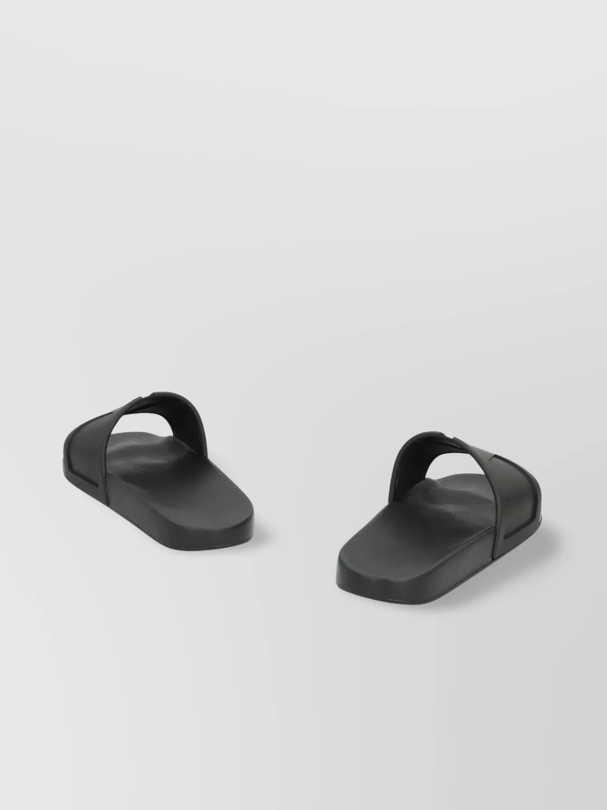 Valentino Garavani Rubber Slides With Wide Strap And Flat Sole