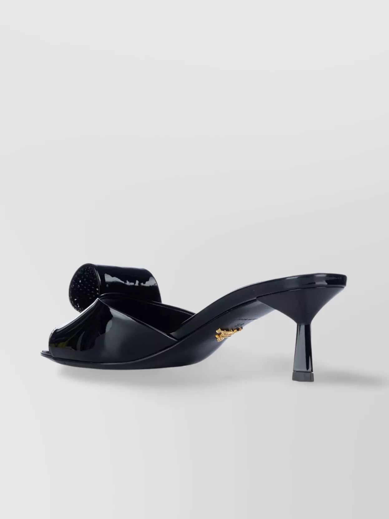 Prada Embellished Glossy Kitten Heel Open Toe Sandals