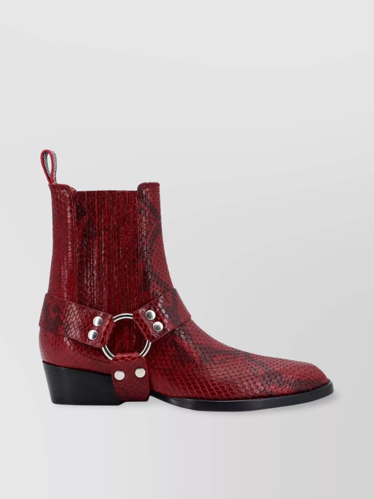 Paris Texas Leather Ankle Boots Metal Strap Detail
