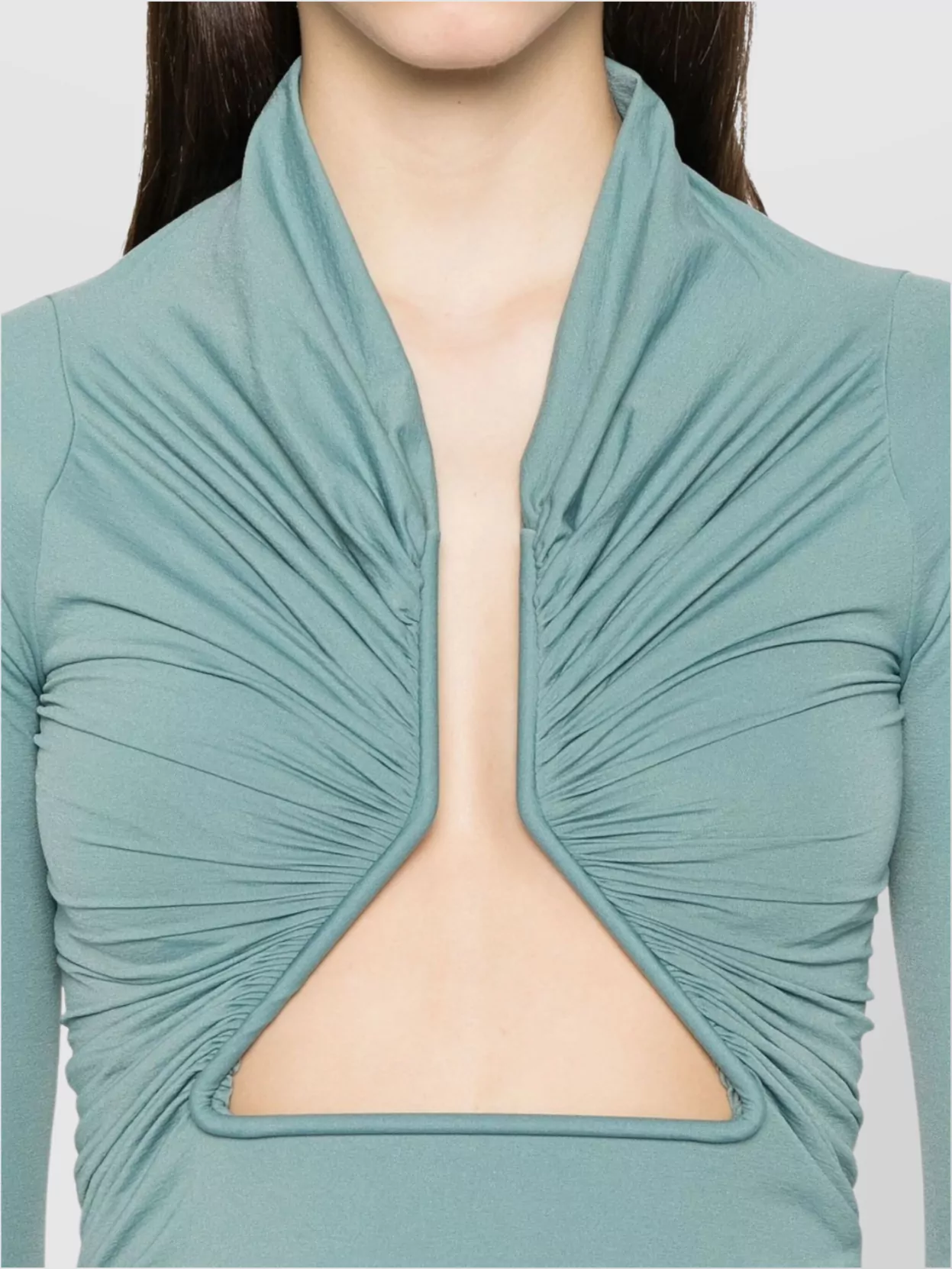 Rick Owens Long Sleeve Jersey Top With Cut-Out Detail