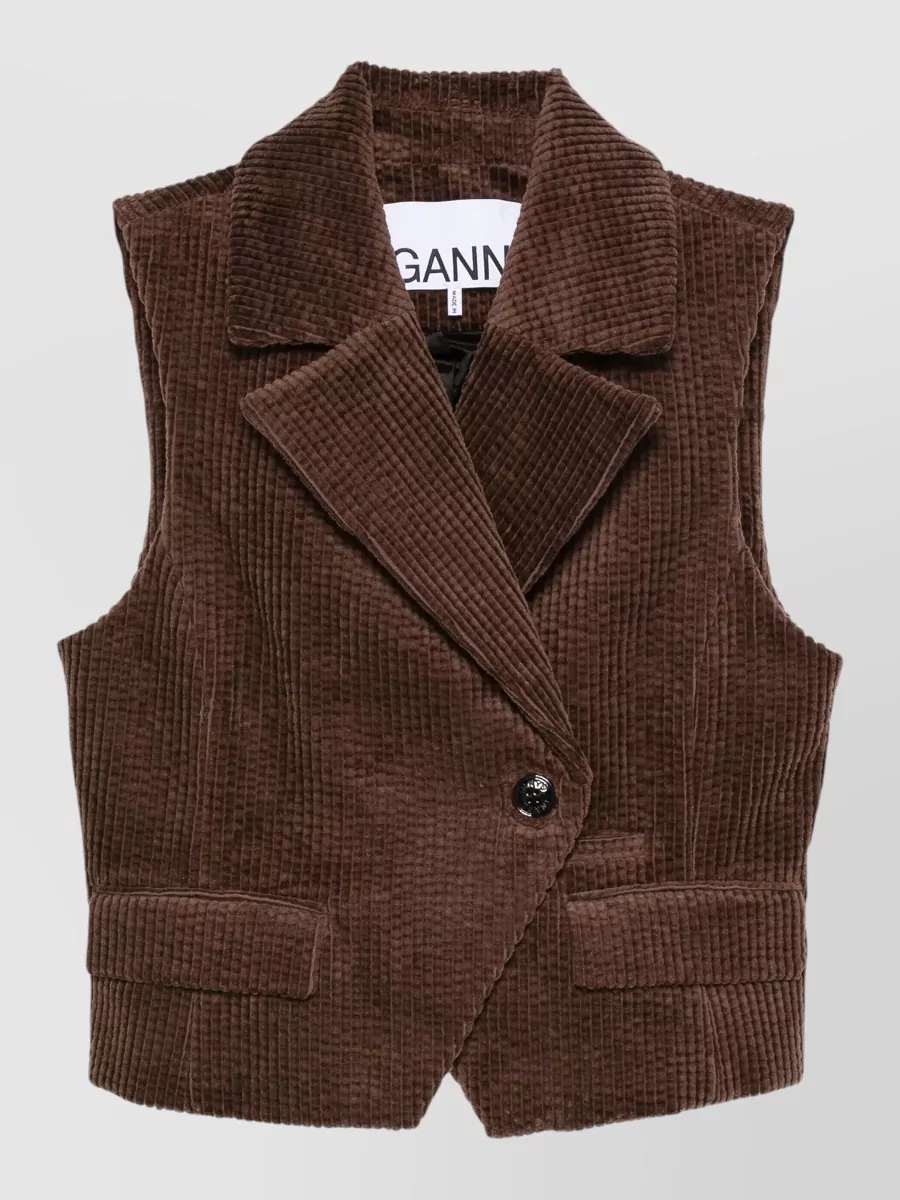 Ganni Corduroy sleeveless suit waistcoat