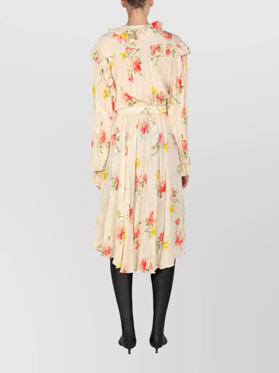 Balenciaga Floral-Print Midi Dress