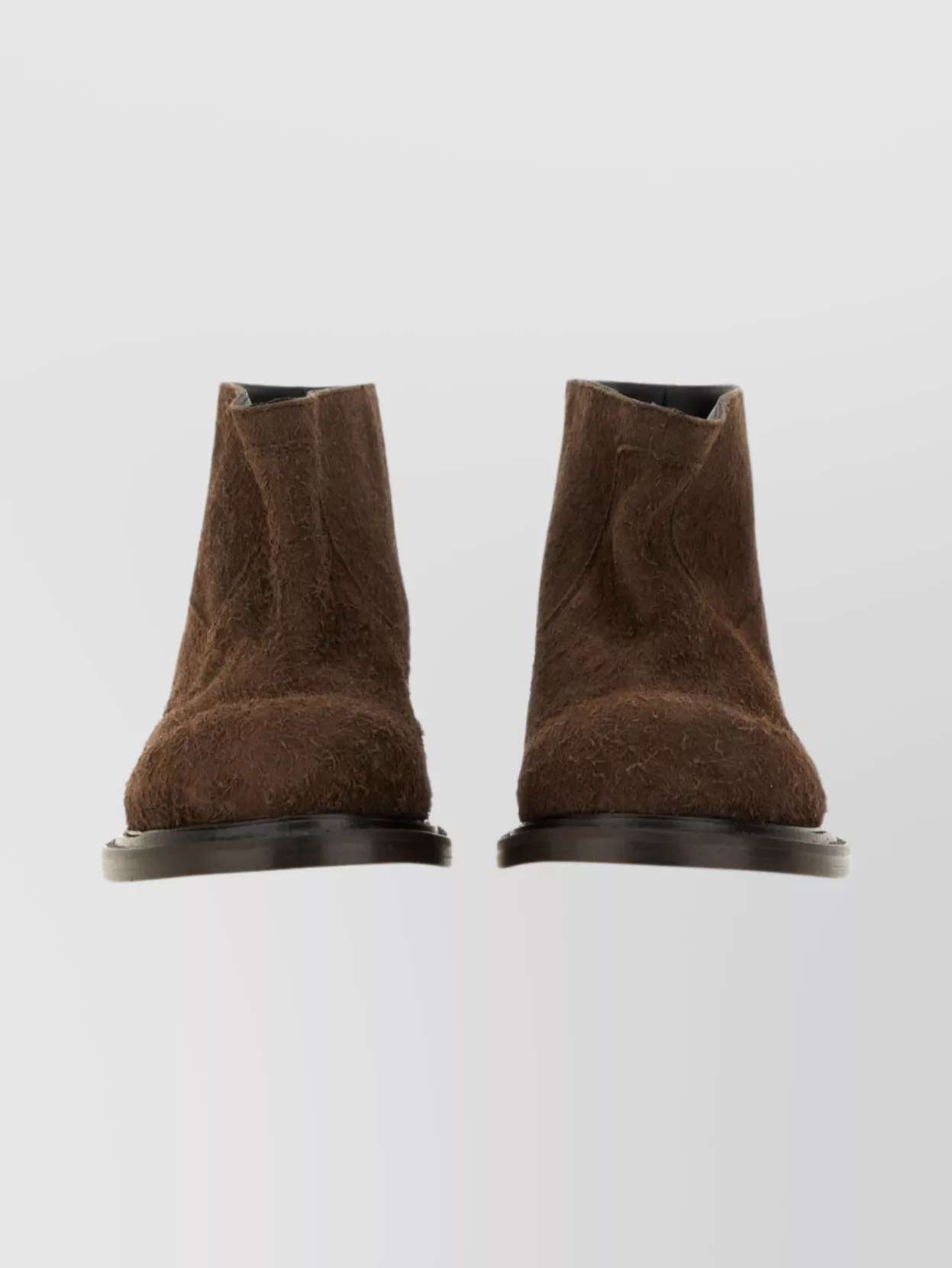 Moschino Ankle Boots With Round Toe And Flat Sole In Brown