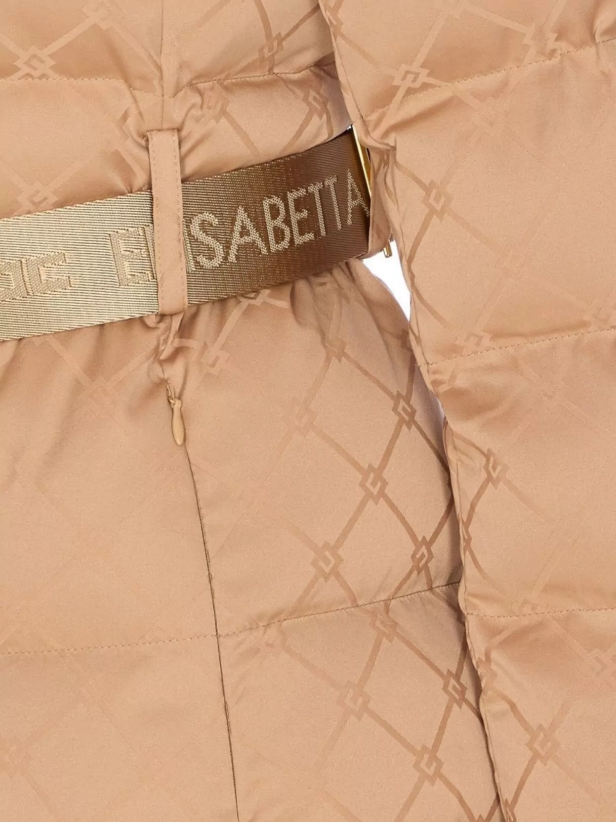 Elisabetta Franchi Quilted Down Jacket Removable Hood