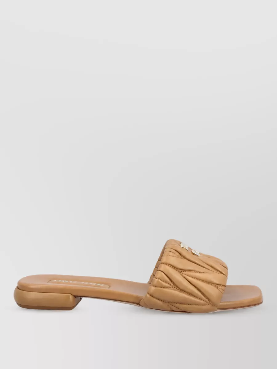 Miu Miu leather flat mules
