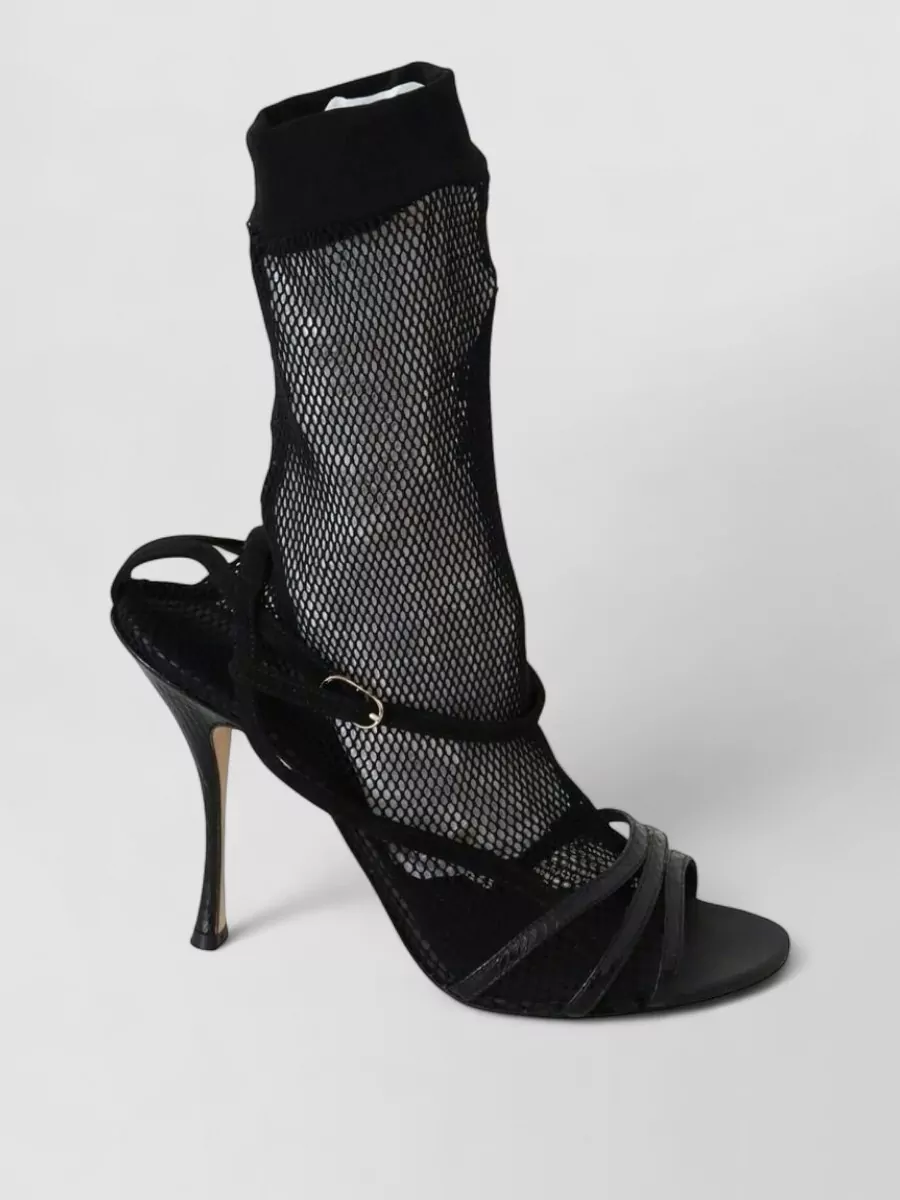 Dolce&Gabbana Leather Mesh Sandal Boots