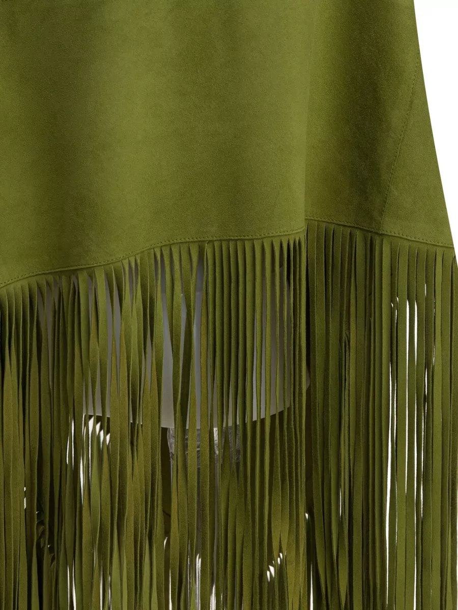 Furling By Giani Suede Asymmetric Skirt