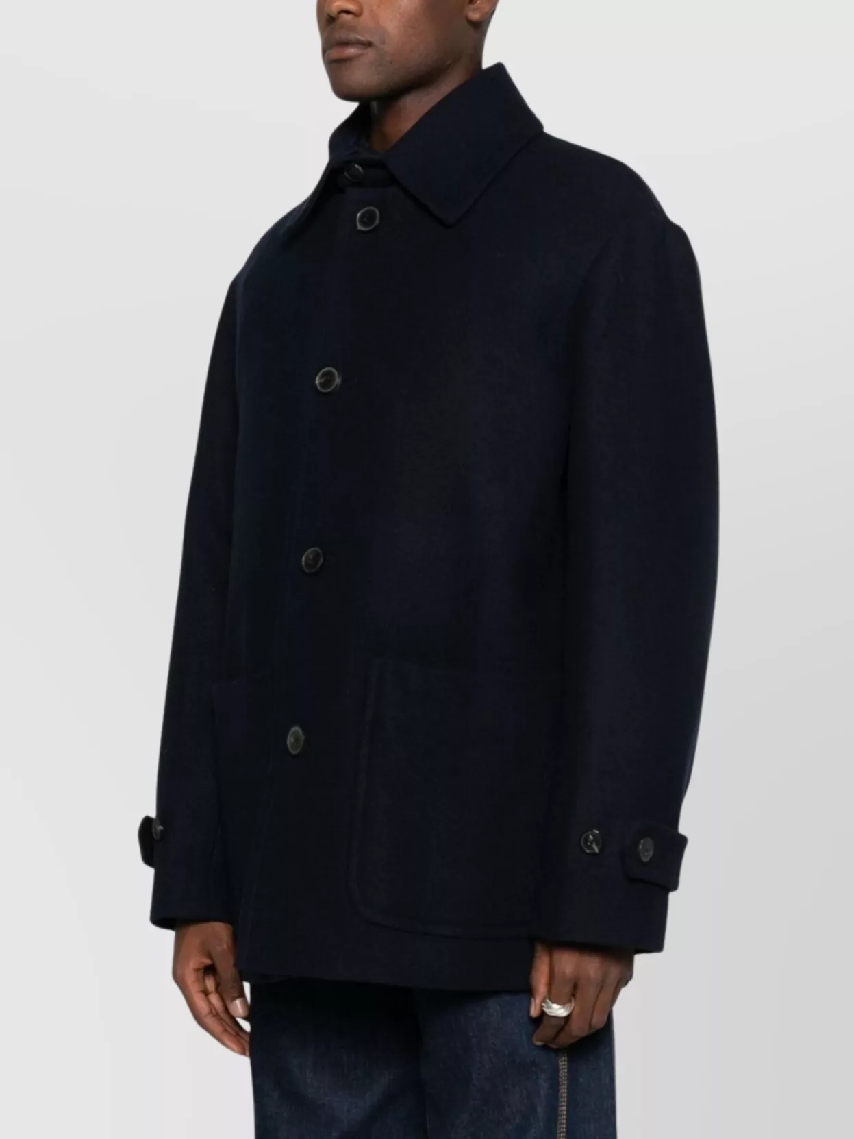 Dries Van Noten Long Sleeve Coat Featuring Front Pockets In Black