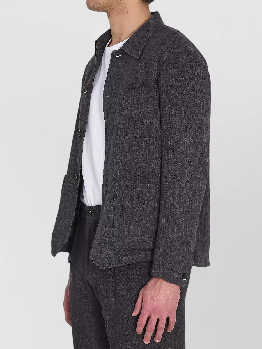 Barena Linen Viscose Regular-Fit Shirt Jacket
