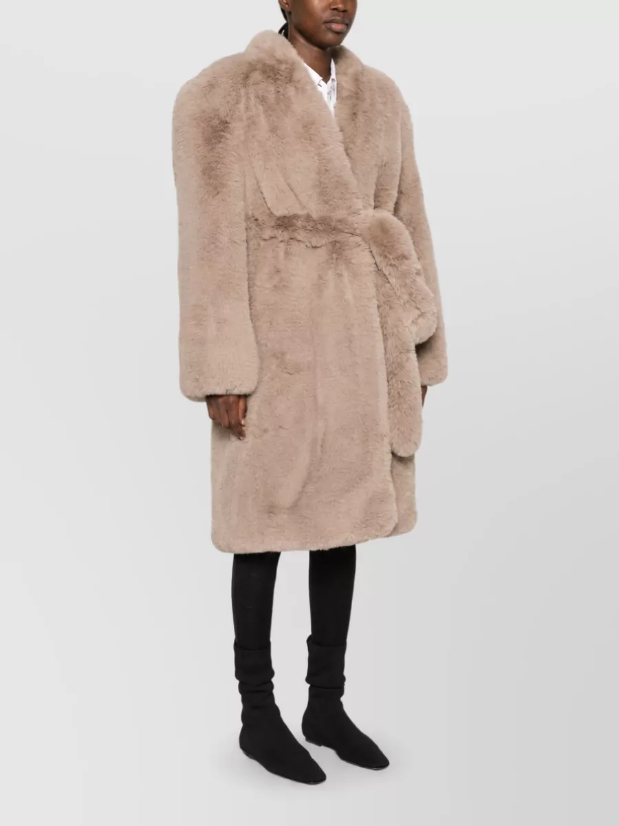 The Frankie Shop Faux Fur Belted Coat