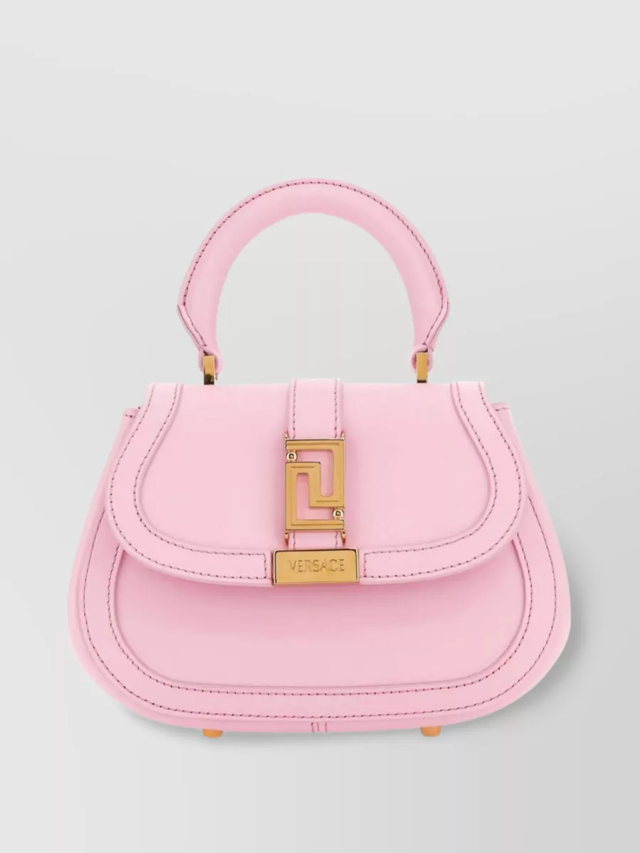 Shop Versace Compact Leather Goddess Bag In Pastel
