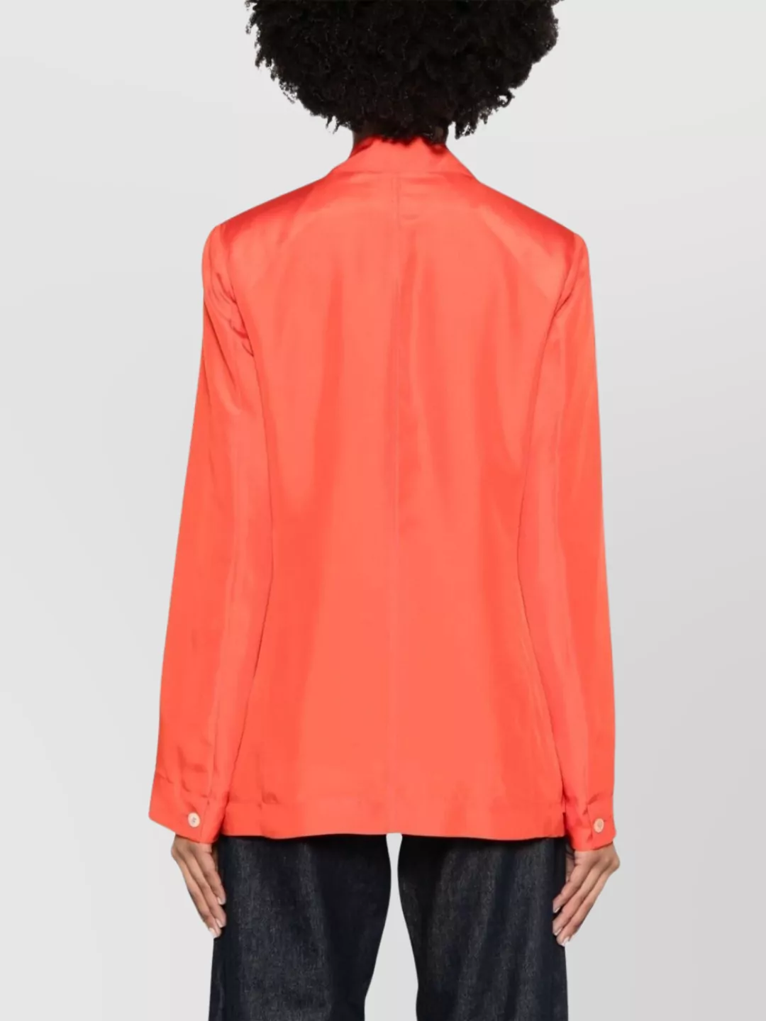 Shop Forte Forte Single-breasted Silk Jacket With Buttoned Cuffs