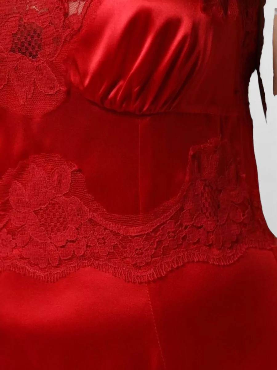 Dolce&Gabbana Silk Lace Trim Sleeveless Maxi Nightdress