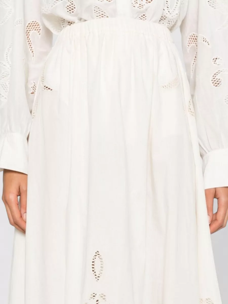 Forte Forte Embroidered Cotton A-Line Skirt