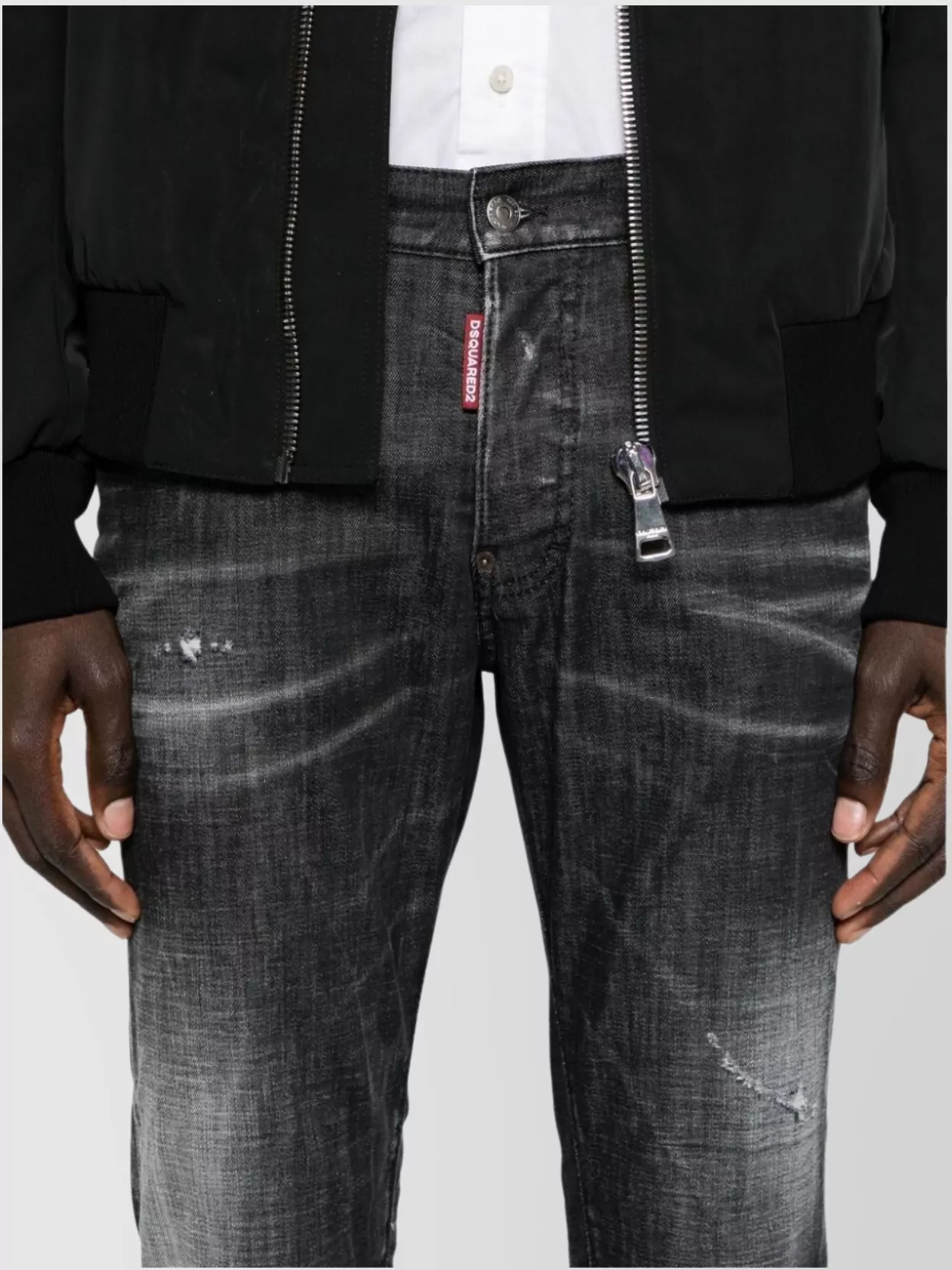 Dsquared2 Distressed Denim Trousers Featuring Five-Pocket Design
