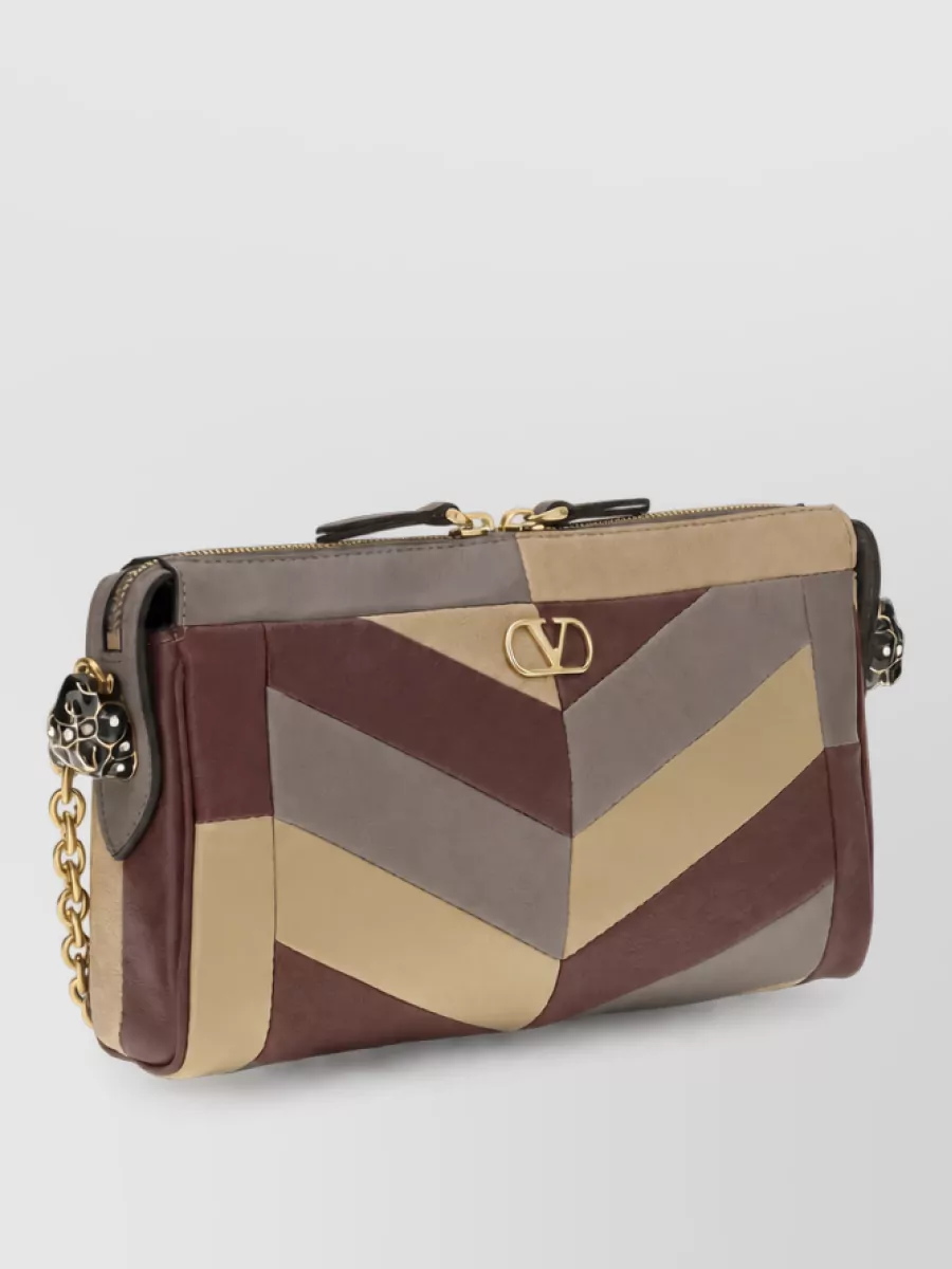 Valentino Garavani Panthea Small Leather Clutch Bag