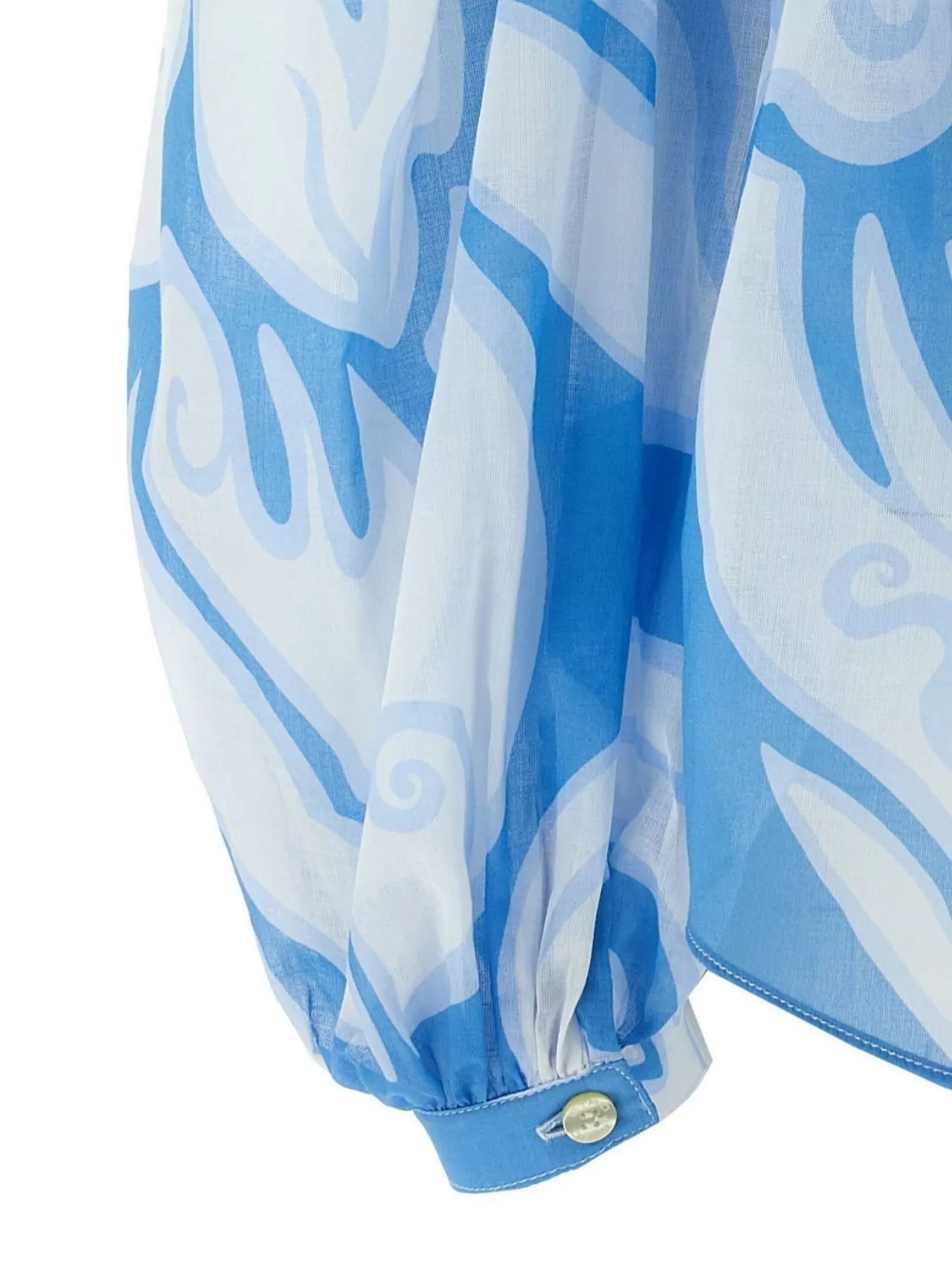 Etro Sheer Fabric Puff Sleeves Floral Shirt