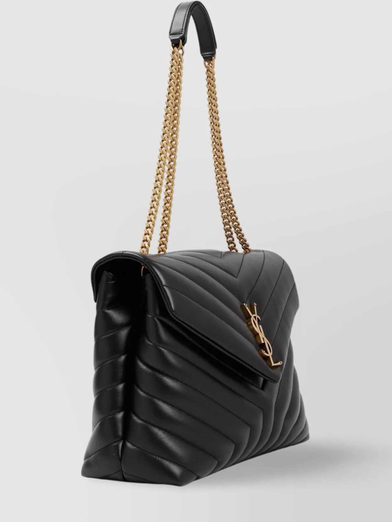 Saint Laurent Chevron Quilted Shoulder Bag With Chain Strap