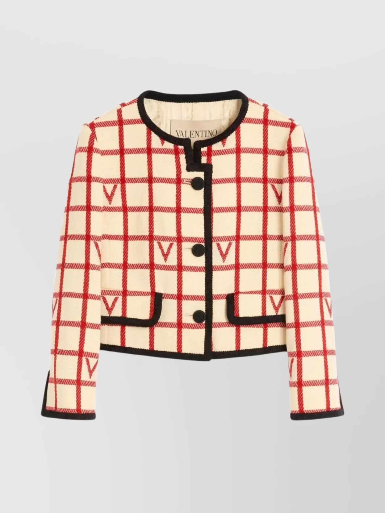 Valentino Casual Jacket With Contrast Trim And Pockets In Multi