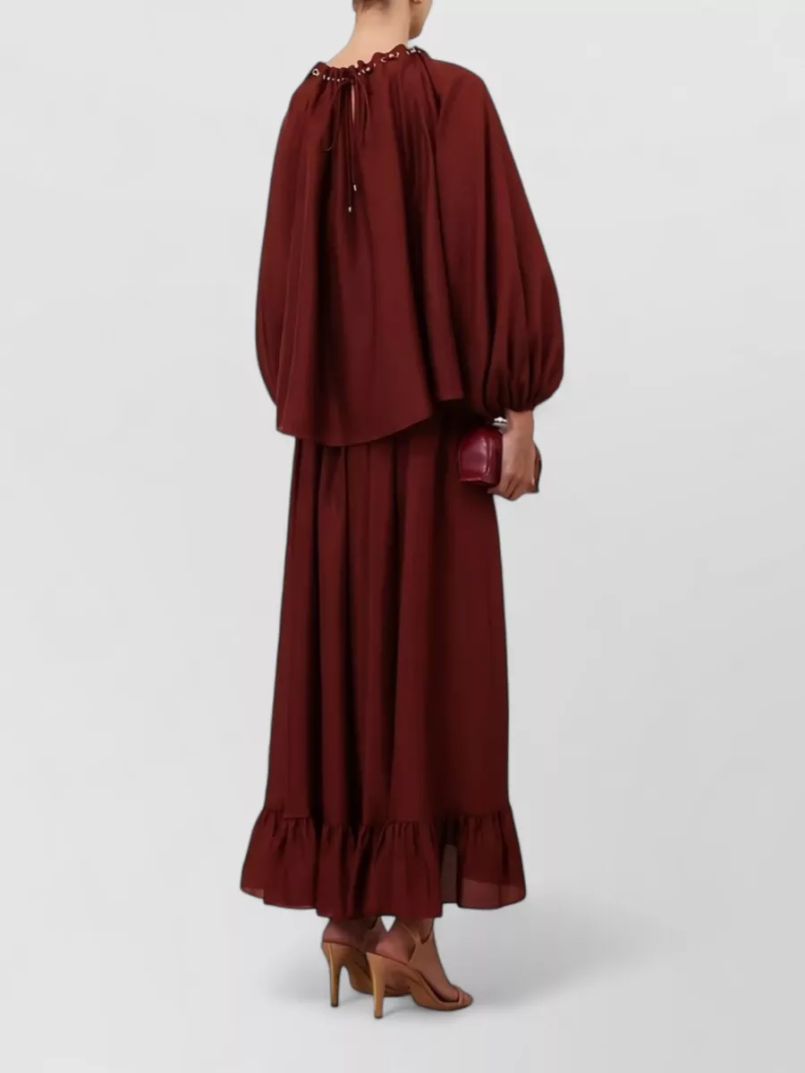 Zimmermann Silk Gathered Asymmetric Maxi Skirt