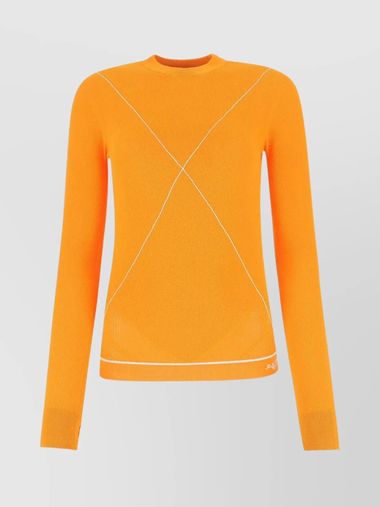 Shop Bottega Veneta Crew Neck Sweater With Long Sleeves In Orange