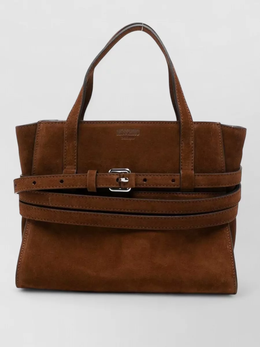 Moschino Suede Leather Tote Bag