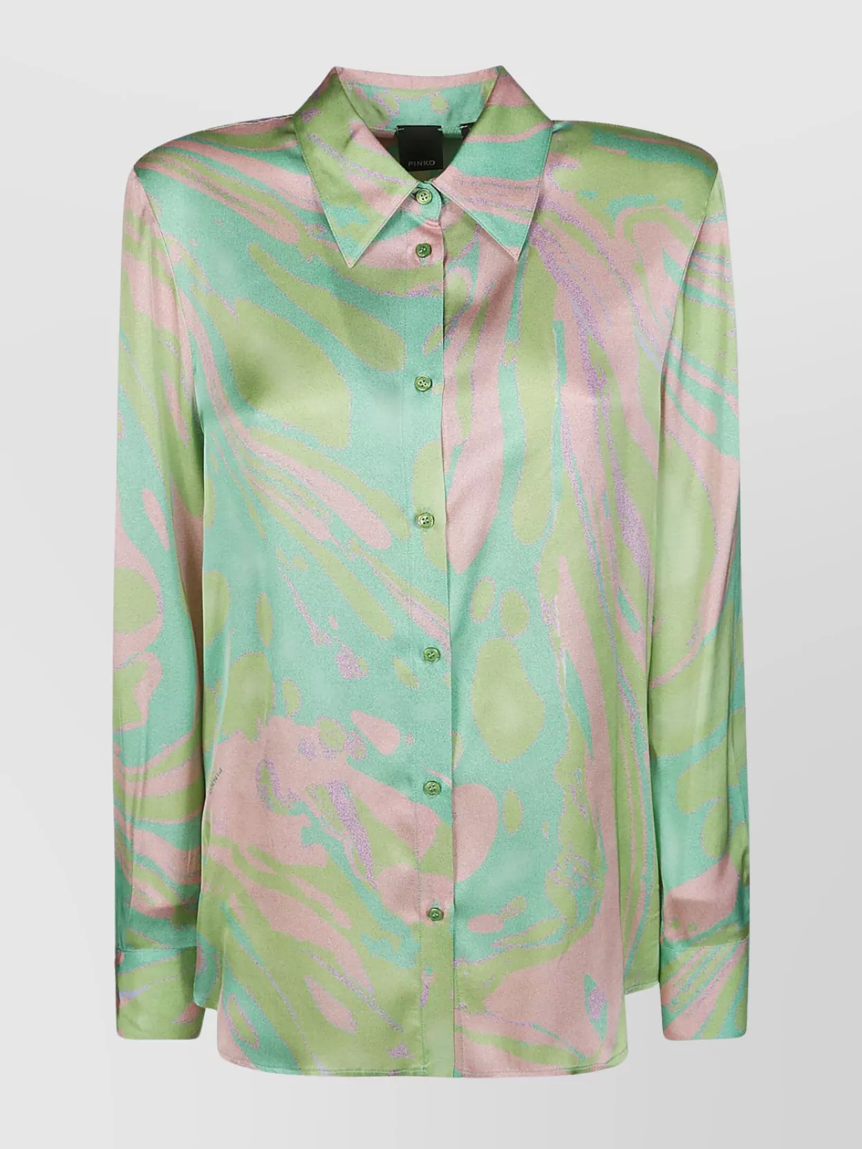 Shop Pinko Cuffed Sleeve Splash Print Shirt