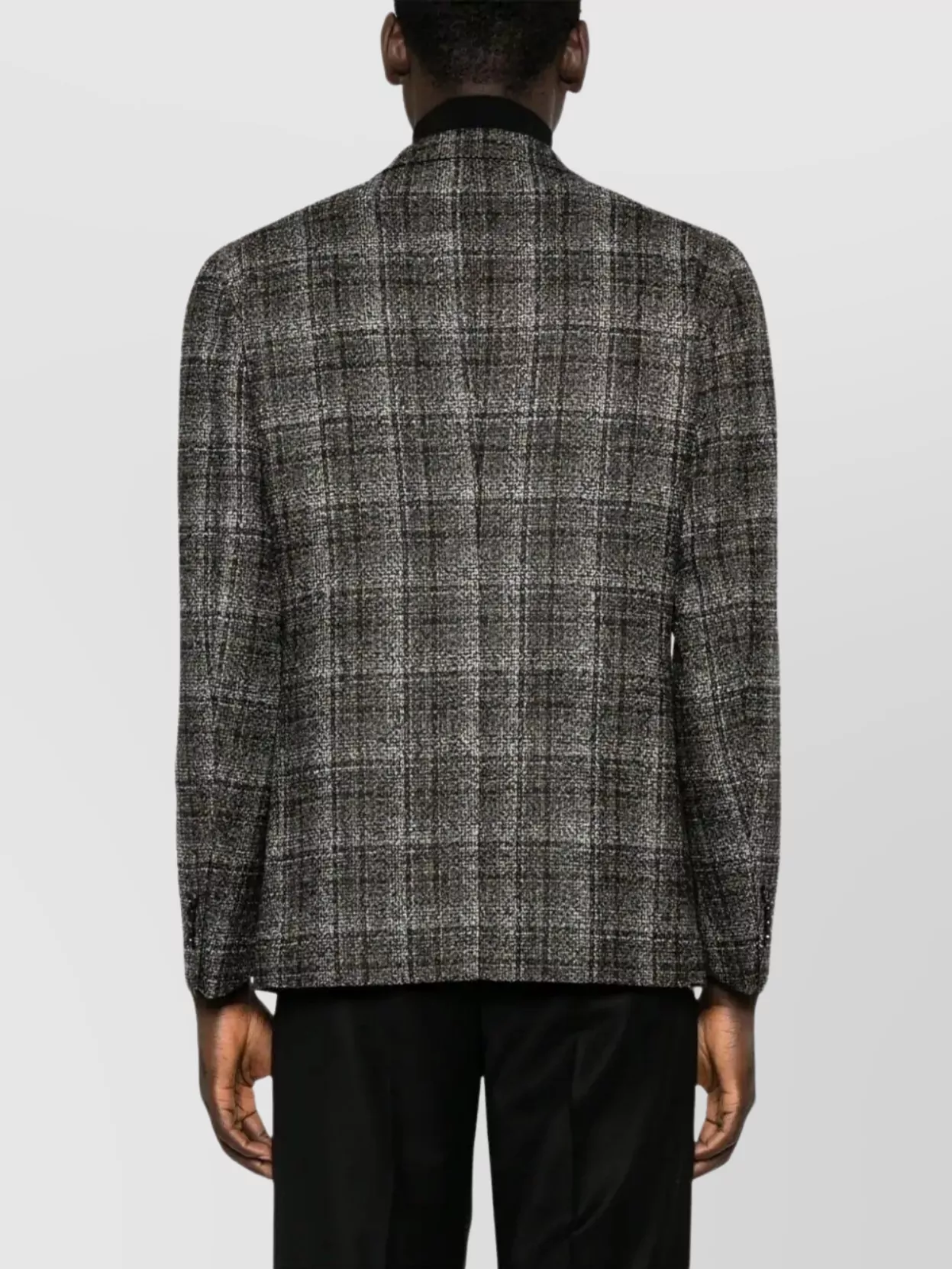 Tagliatore Men's Wool Blend Checked Pattern Jacket