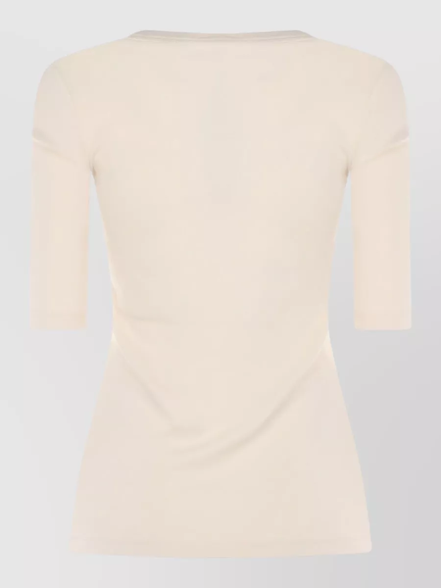 Fabiana Filippi Ribbed Top Fitted Silhouette Scoop Neck