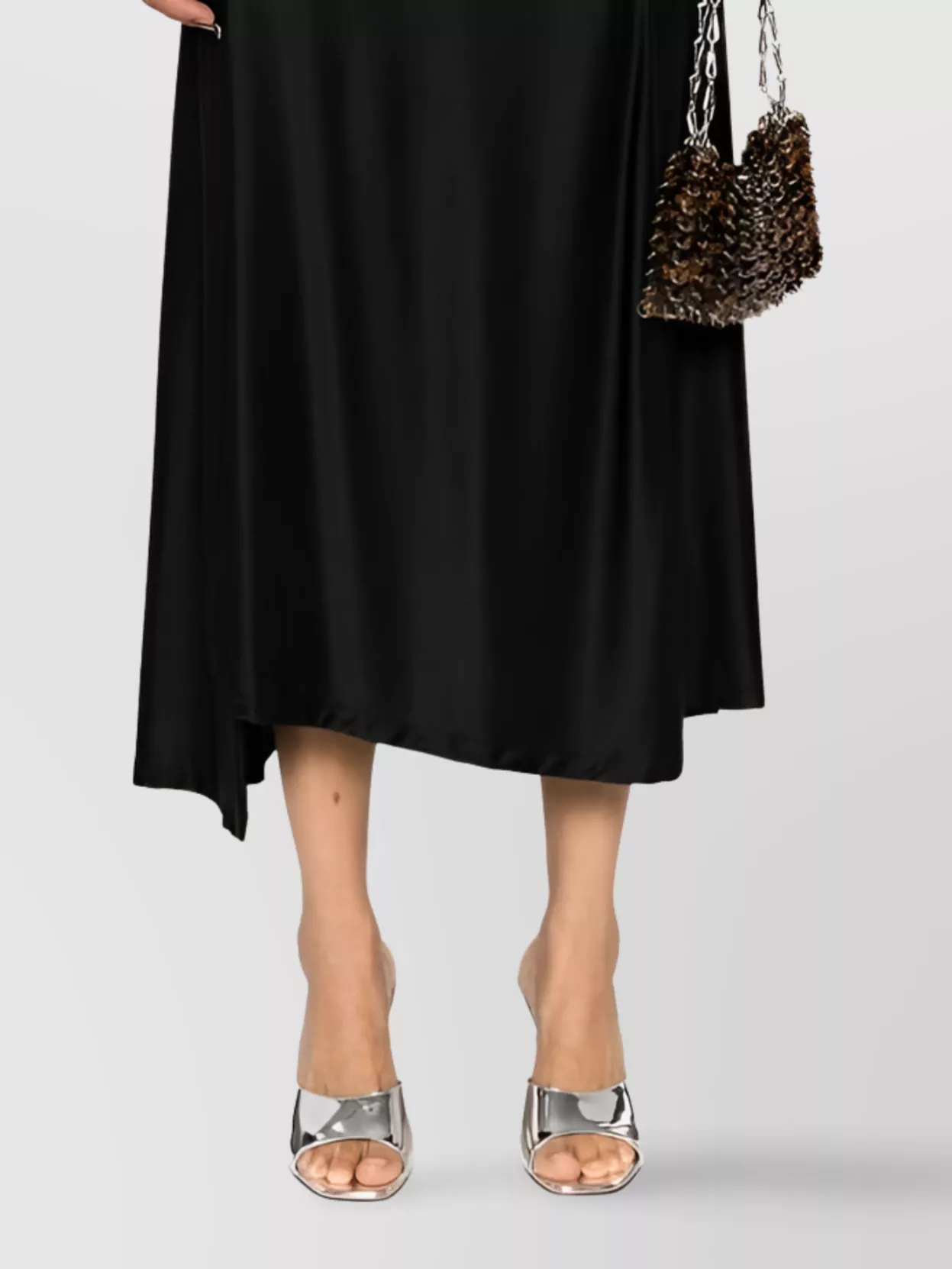Rabanne Button-embellished Stretch-twill Midi Dress In Black