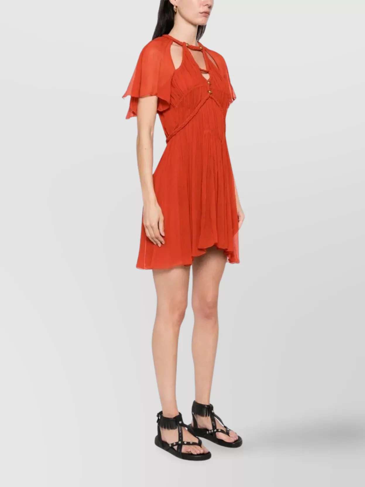 Shop Isabel Marant Embellished Dress With V-neck And Keyhole