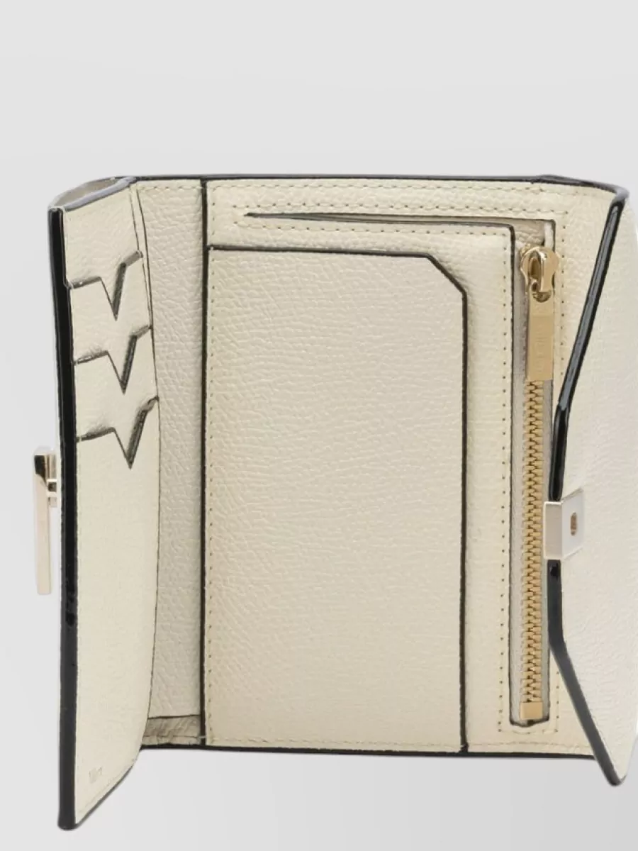 Valextra Isis Trifold Wallet Textured Finish Envelope