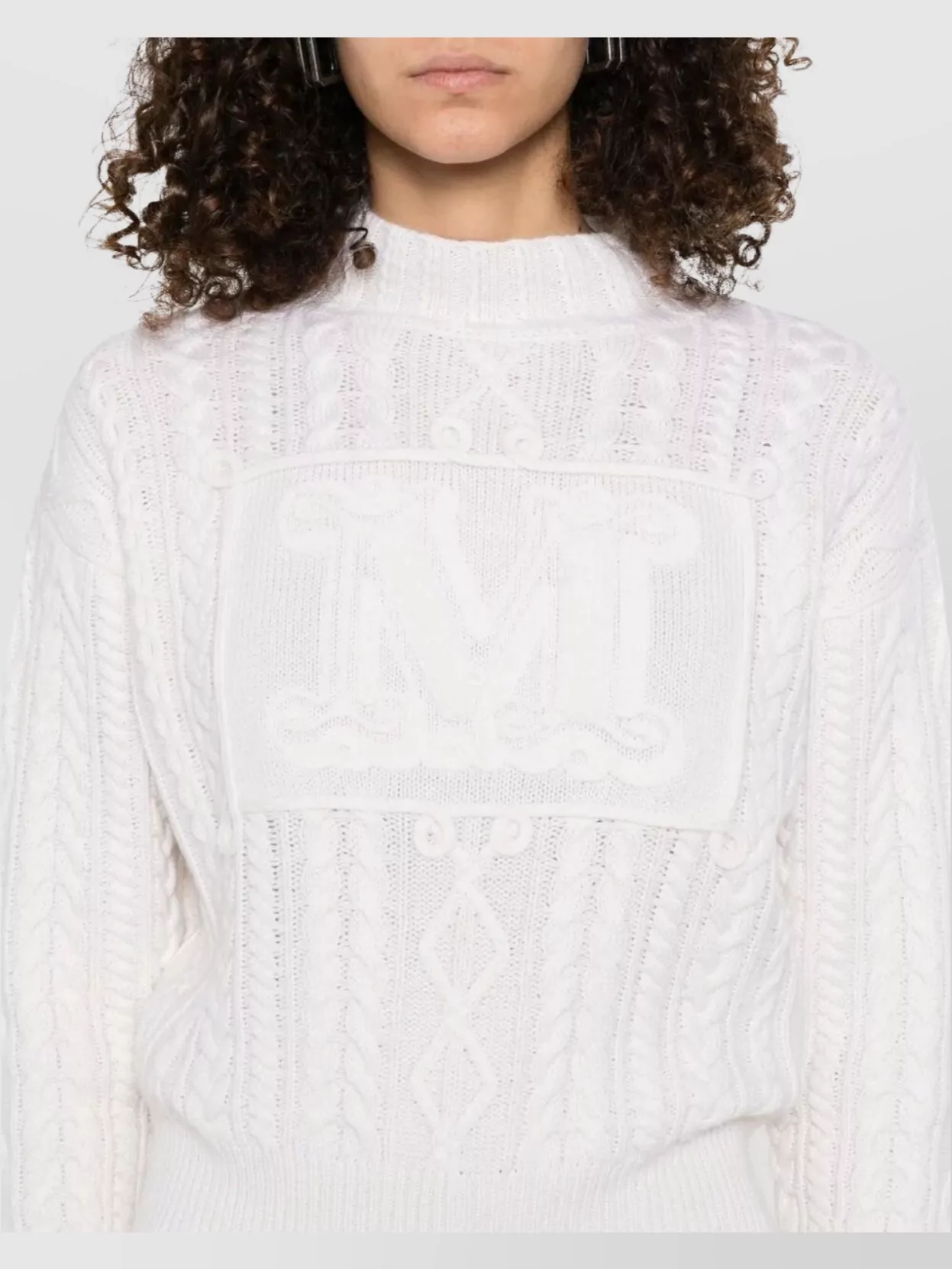 Max Mara Cable Knit Crew Neck Long Sleeve
