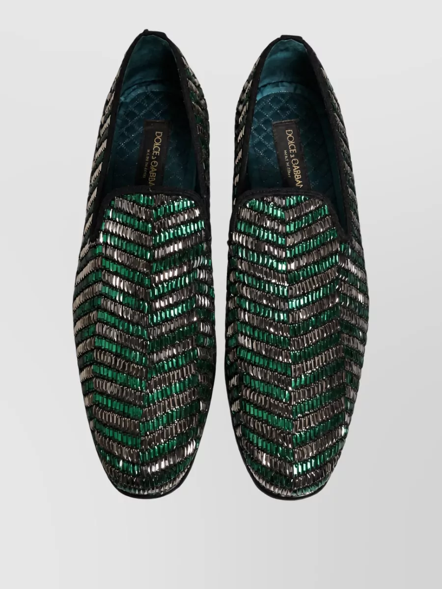 Dolce&Gabbana Leather Embellished Slippers