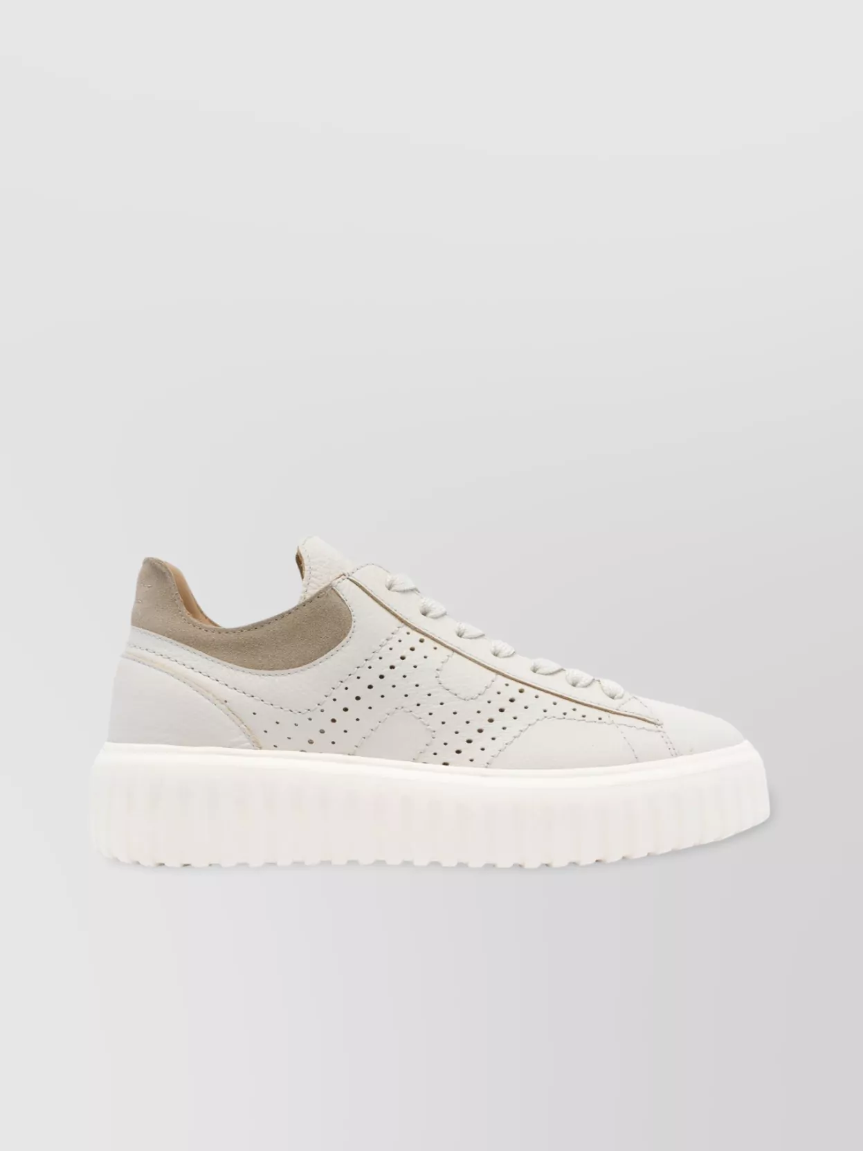 Hogan Low Top Leather Sneakers With White H-Stripes