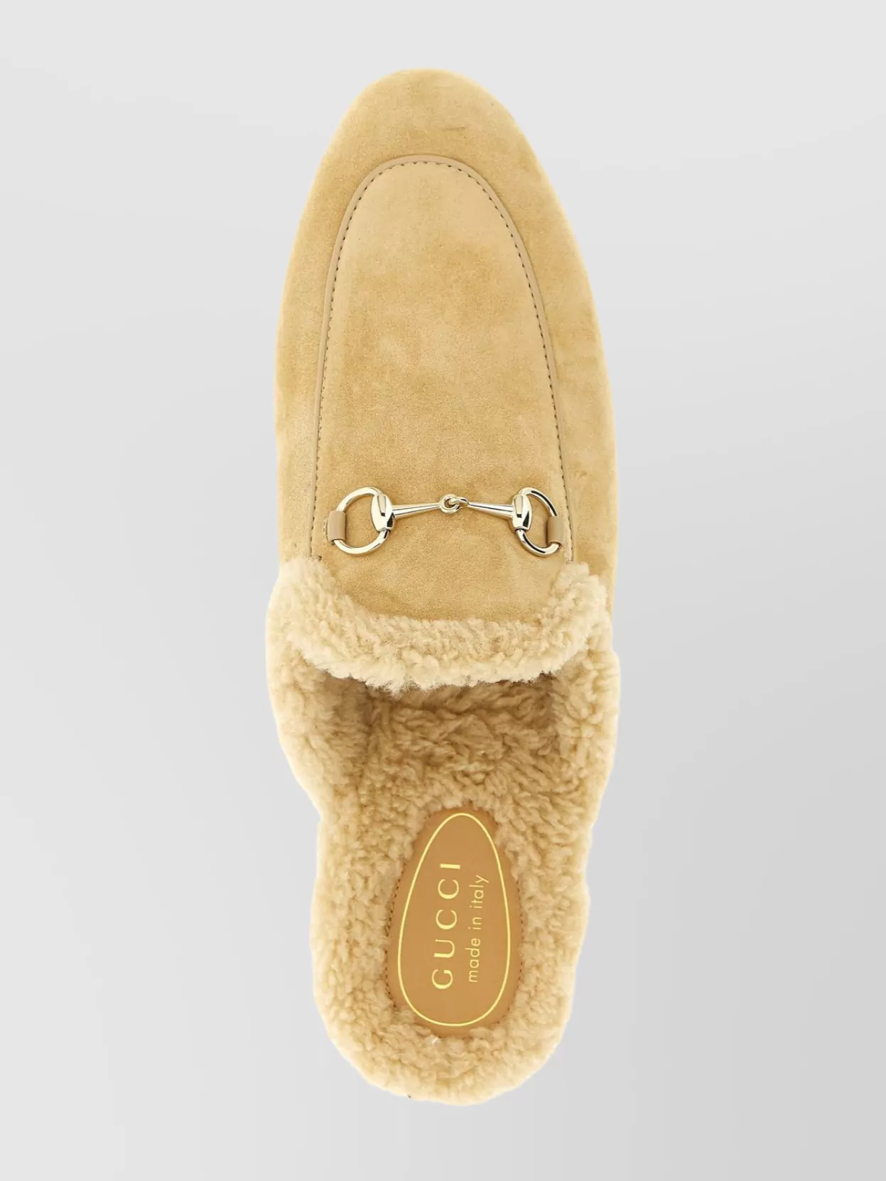 Gucci Round Toe Flat Sole Metal Hardware Slippers In Brown