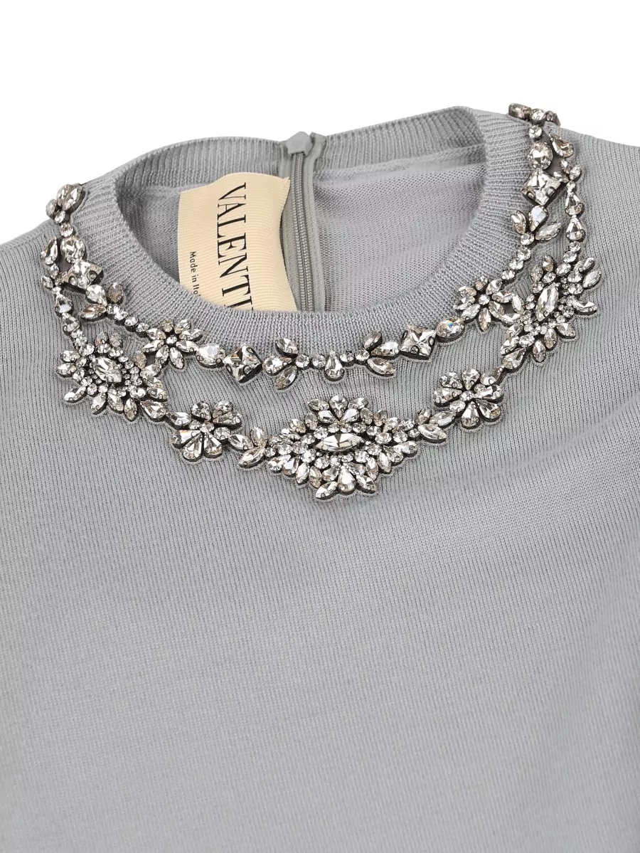 Valentino Garavani Virgin Wool Embellished Crewneck Sweater