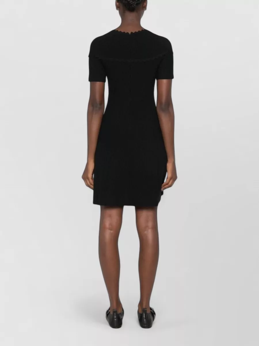 Emporio Armani Textured Short-Sleeve Mini Dress